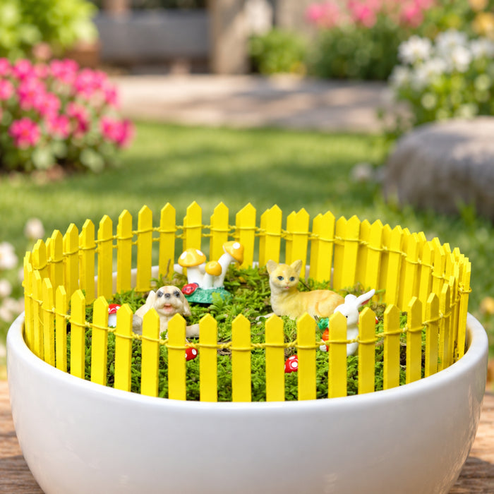 Set of 2 Miniature Toys Long Fence (Yellow)