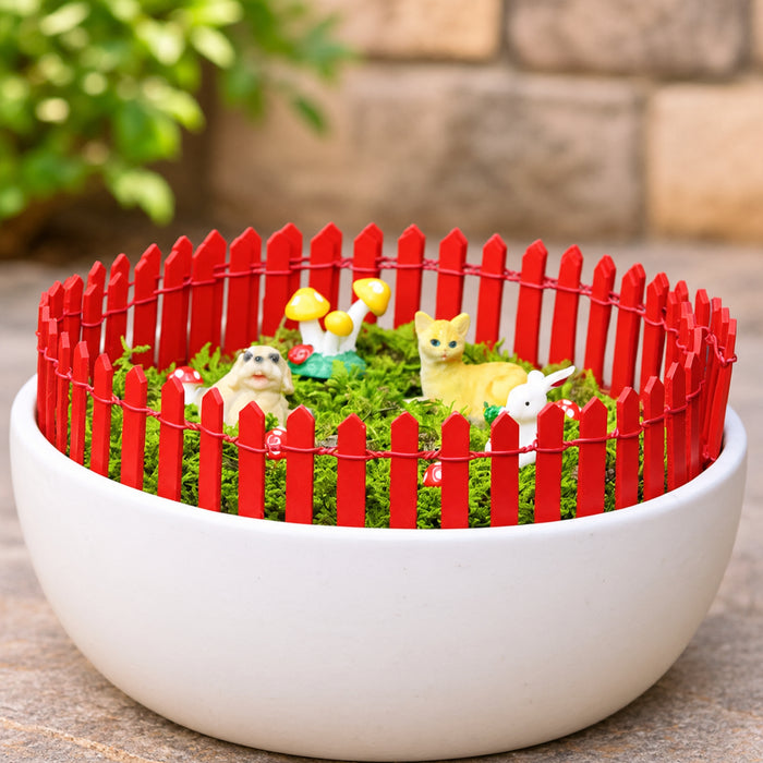 Set of 2 Miniature Toys Long Fence (Red)