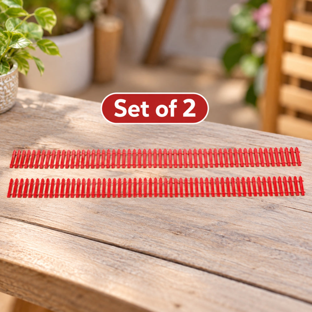 Set of 2 Miniature Toys Long Fence (Red)