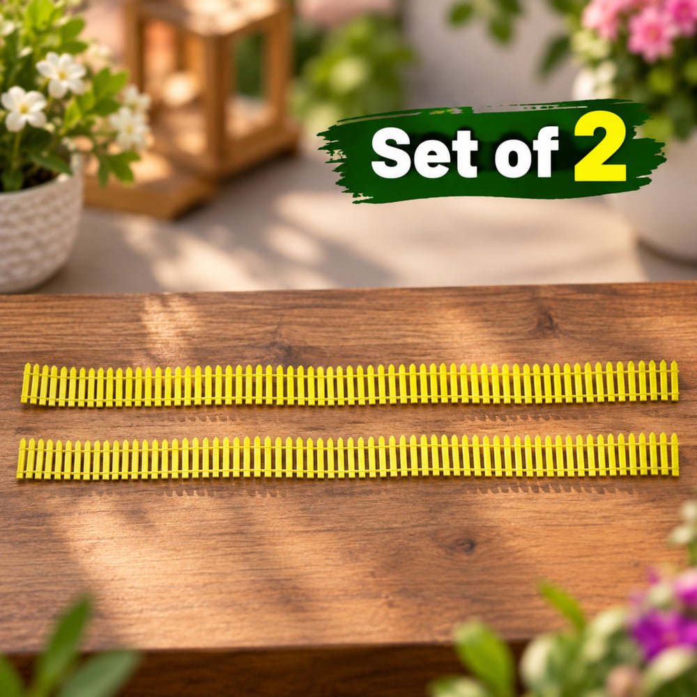 Set of 2 Miniature Toys Long Fence (Yellow)