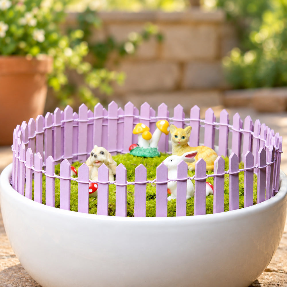 Set of 2  Miniature Toys Long Fence (Purple)