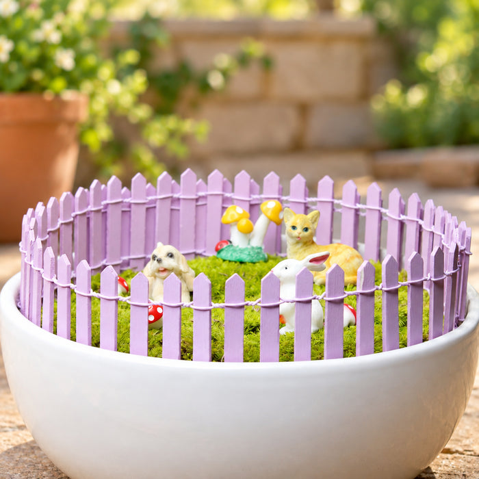 Set of 2  Miniature Toys Long Fence (Purple)