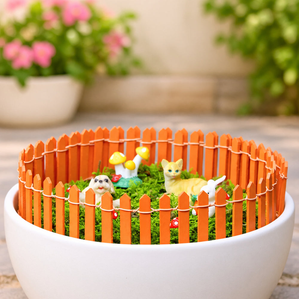 Set of 2 Miniature Toys  Long Fence (Orange)