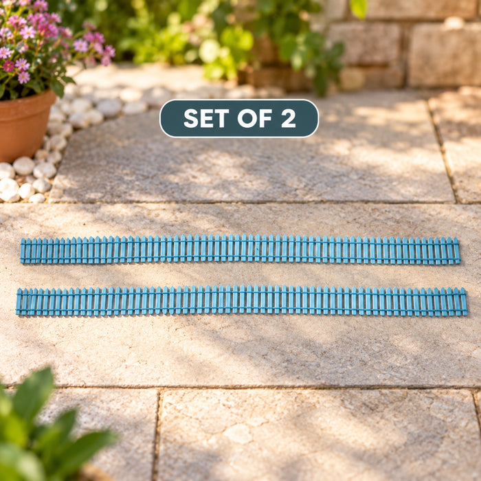 Set of 2 Miniature Toys long  Fence (Light Blue)
