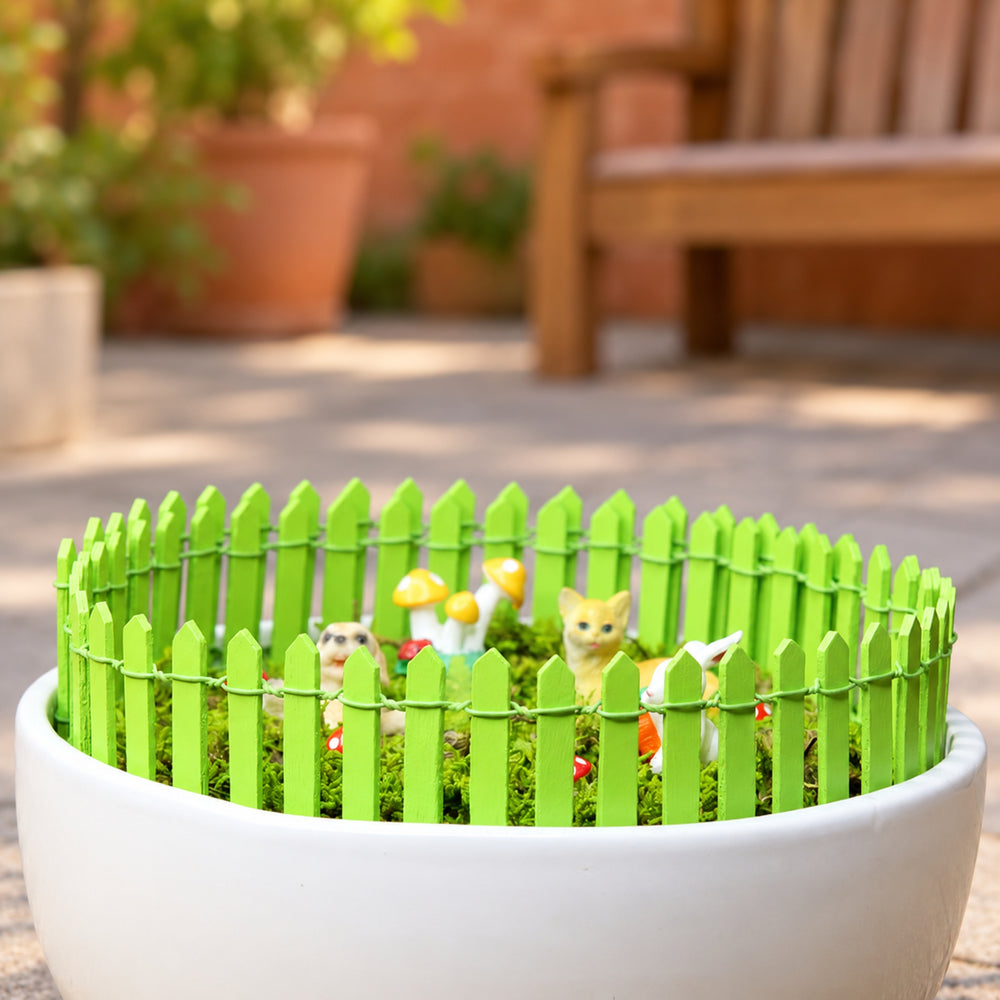 Set of 2 Miniature Toys Long Fence (Green)