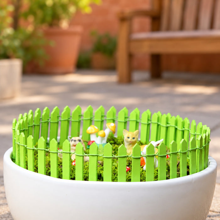 Set of 2 Miniature Toys Long Fence (Green)