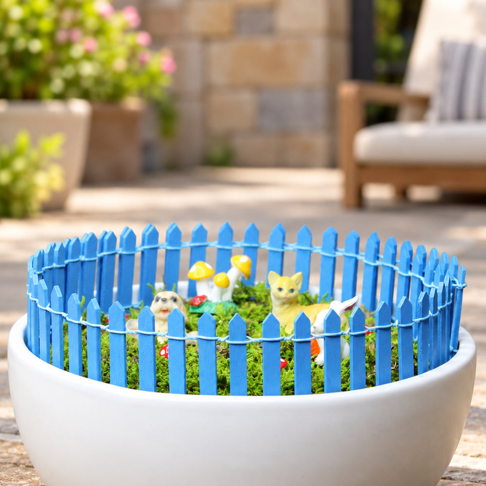 Set of 2 Miniature Toys Long Fence (Dark Blue)