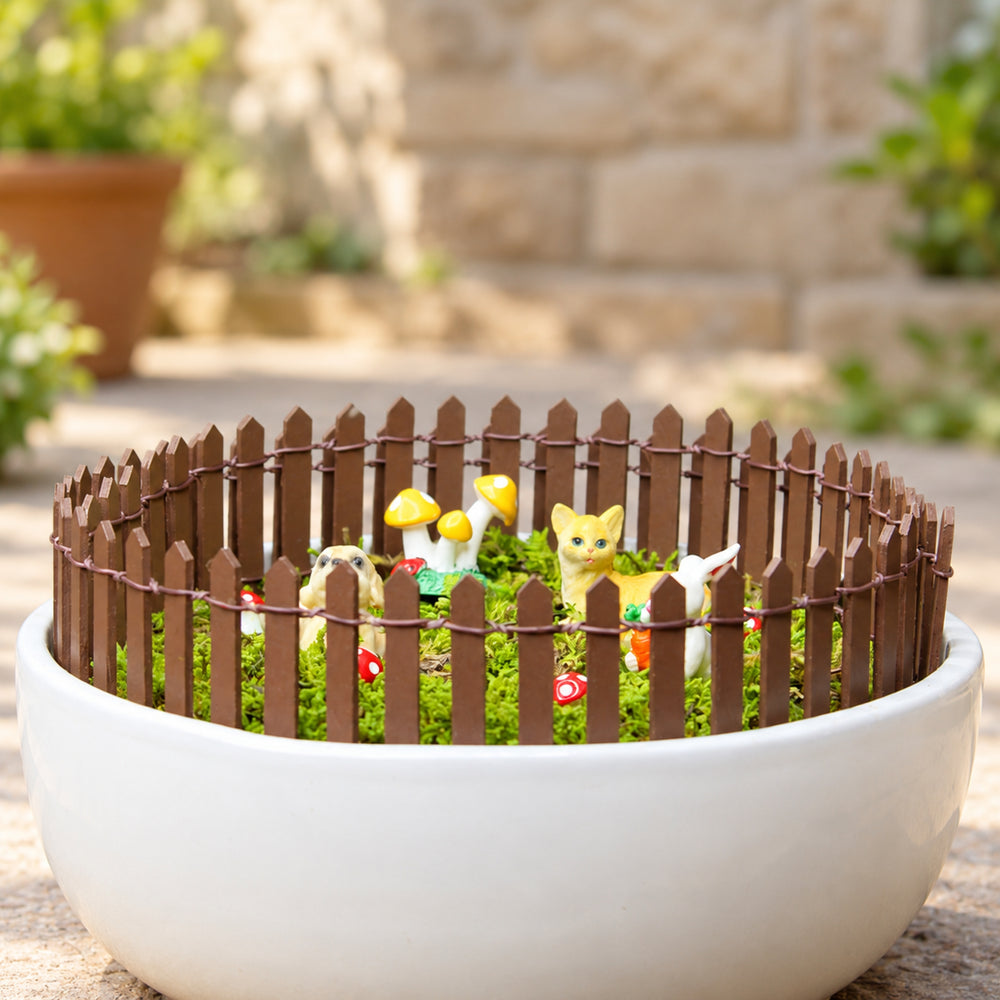 Set of 2 Miniature toys Long Fence (Brown)