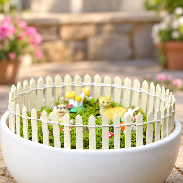 Set of 2 Miniature Toys Long Fence (Beige)