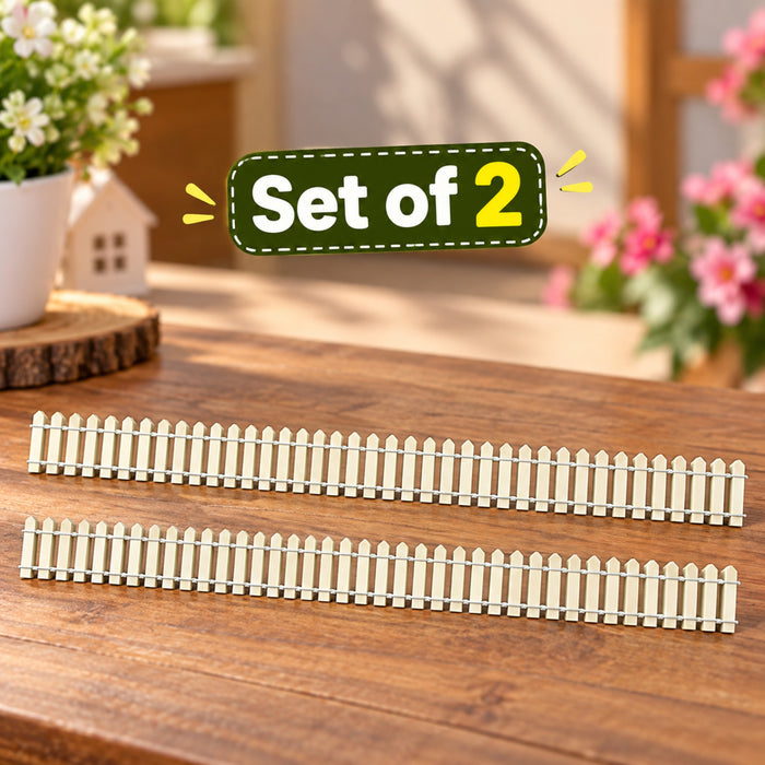 Set of 2 Miniature Toys Long Fence (Beige)