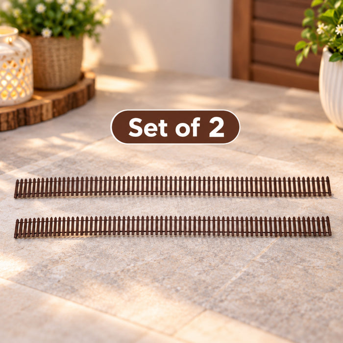 Set of 2 Miniature toys Long Fence (Brown)