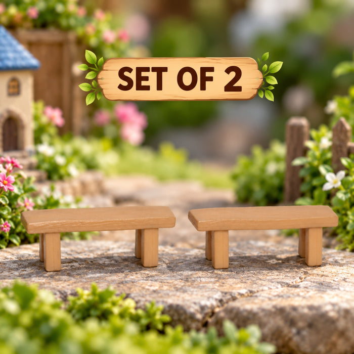 Miniature Toys : (Set of 2) Bench for Fairy Garden Accessories