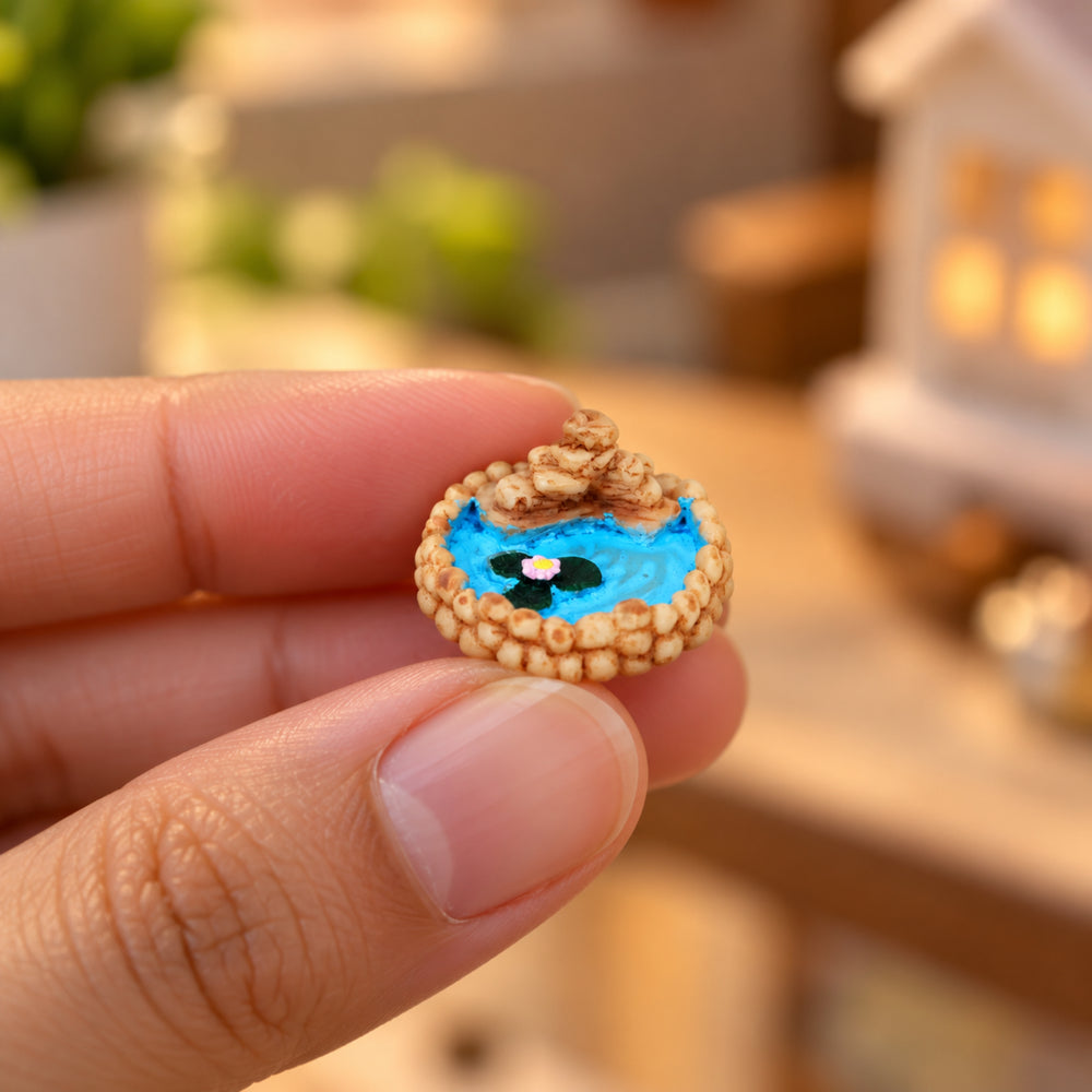 Miniature Toys: Set of 4 Small Round Ponds for Fairy Garden Decoration