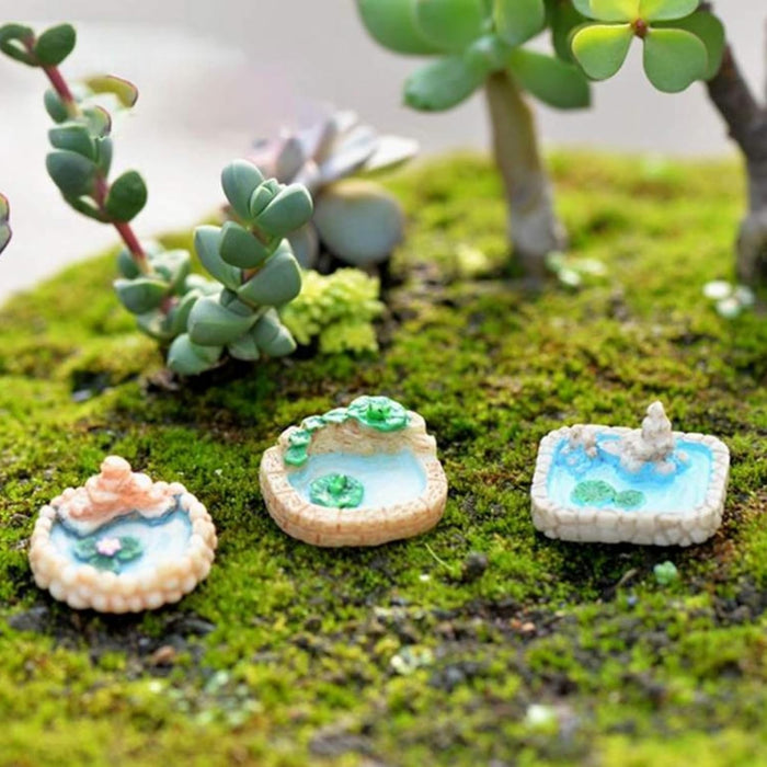 Miniature Toys : (Se of 3) Small Ponds for Fairy Garden Accessories