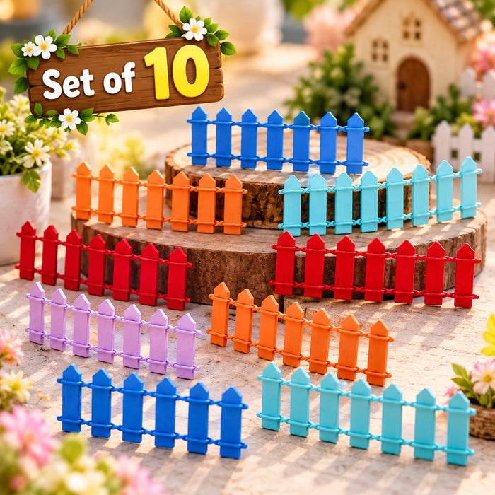 Miniature Toys : (Set of 10 ) Fence for Fairy Garden Accessories