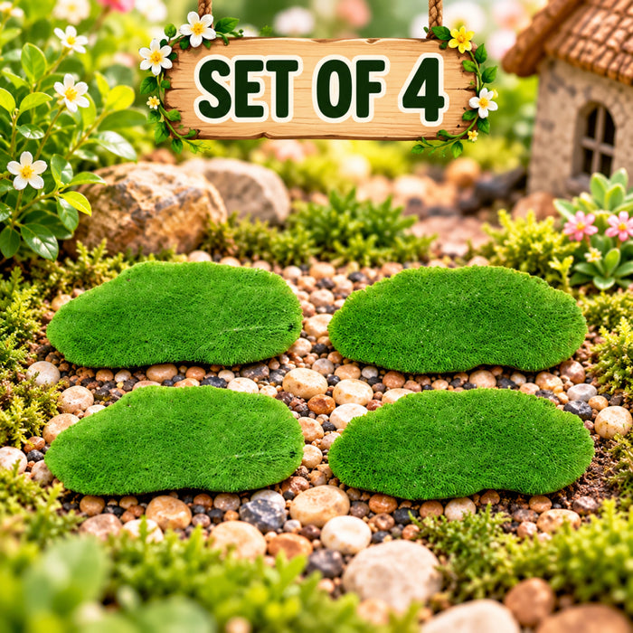 Miniature Toys:  (Set of 4) Small Moss Green Stone