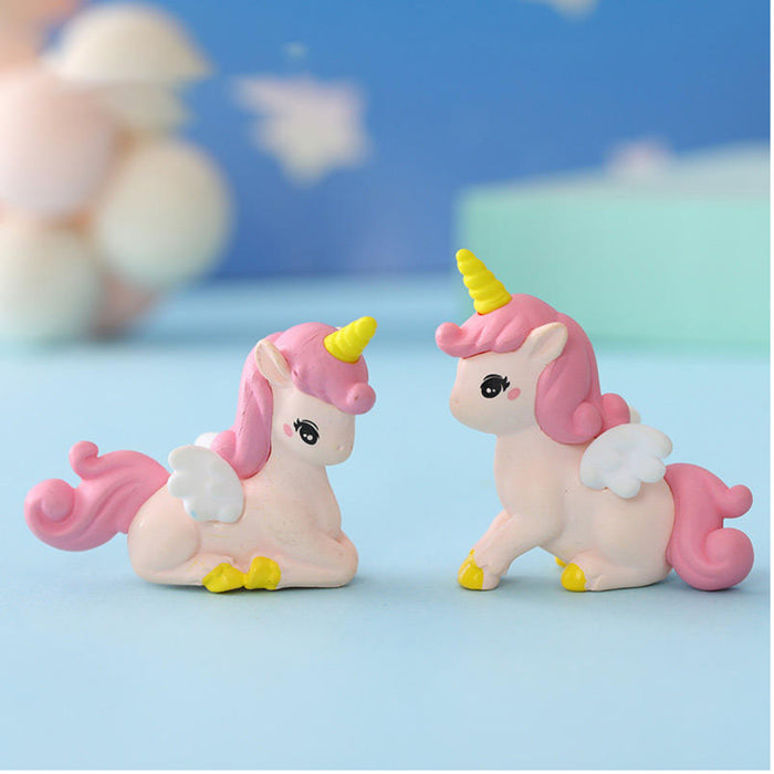 Set of 4 Winged Unicorns for Fairy Garden Accessory|  Doll House Accessories, and DIY Crafts, Desk| Display Figures