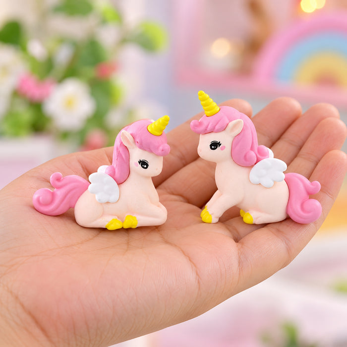 Set of 4 Winged Unicorns for Fairy Garden Accessory|  Doll House Accessories, and DIY Crafts, Desk| Display Figures