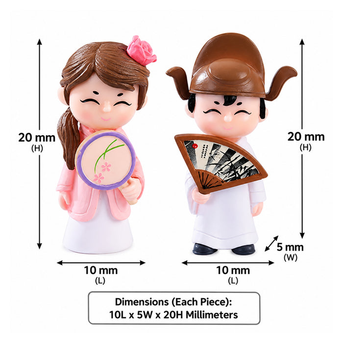 Sweetheart Couple Miniature Statues – 2-Piece Set of Romantic Figurines for Home Decor, Desktop Ornaments, and Gift Displays