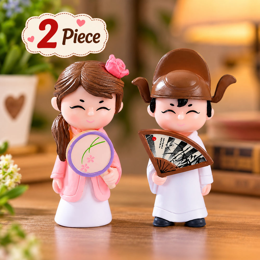 Sweetheart Couple Miniature Statues – 2-Piece Set of Romantic Figurines for Home Decor, Desktop Ornaments, and Gift Displays