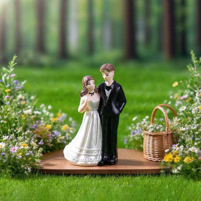 Miniature Bride and Groom Figurine - Wedding & Anniversary Collectible Statue