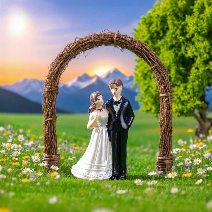 Miniature Bride and Groom Figurine - Wedding & Anniversary Collectible Statue