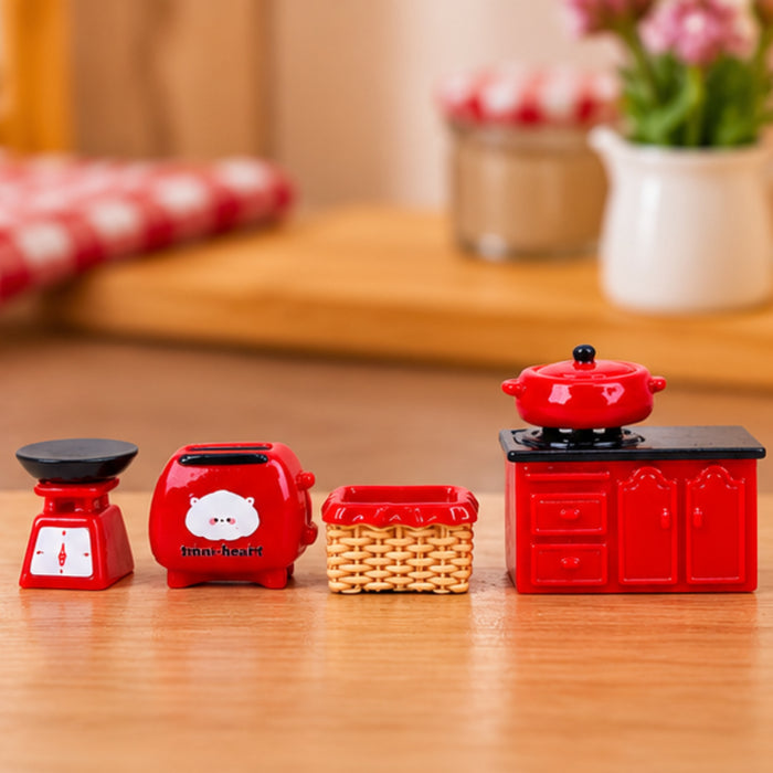 Set of 5 Premium Dollhouse Kitchen Furniture & Appliance Set