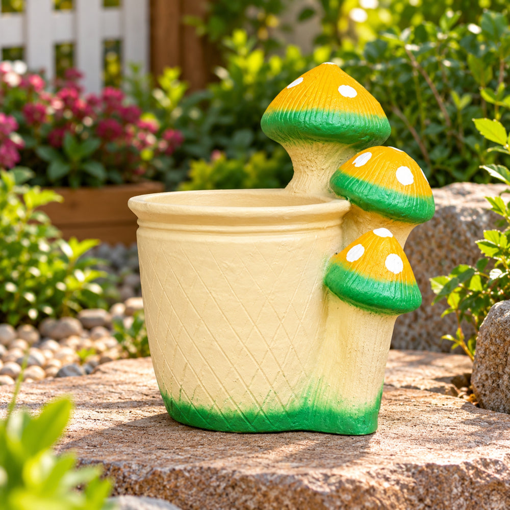 Mushroom Succulent Planter, Yellow