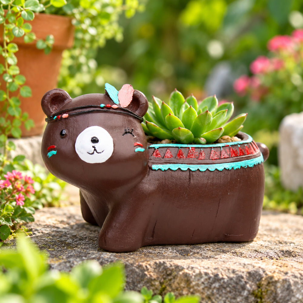 Brown Bear Succulent Pot for Home Decoration