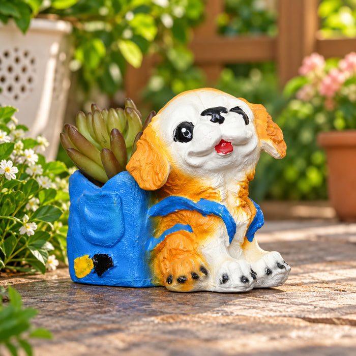 Dog with Bag Succulent Pot for Home and Balcony Decoration