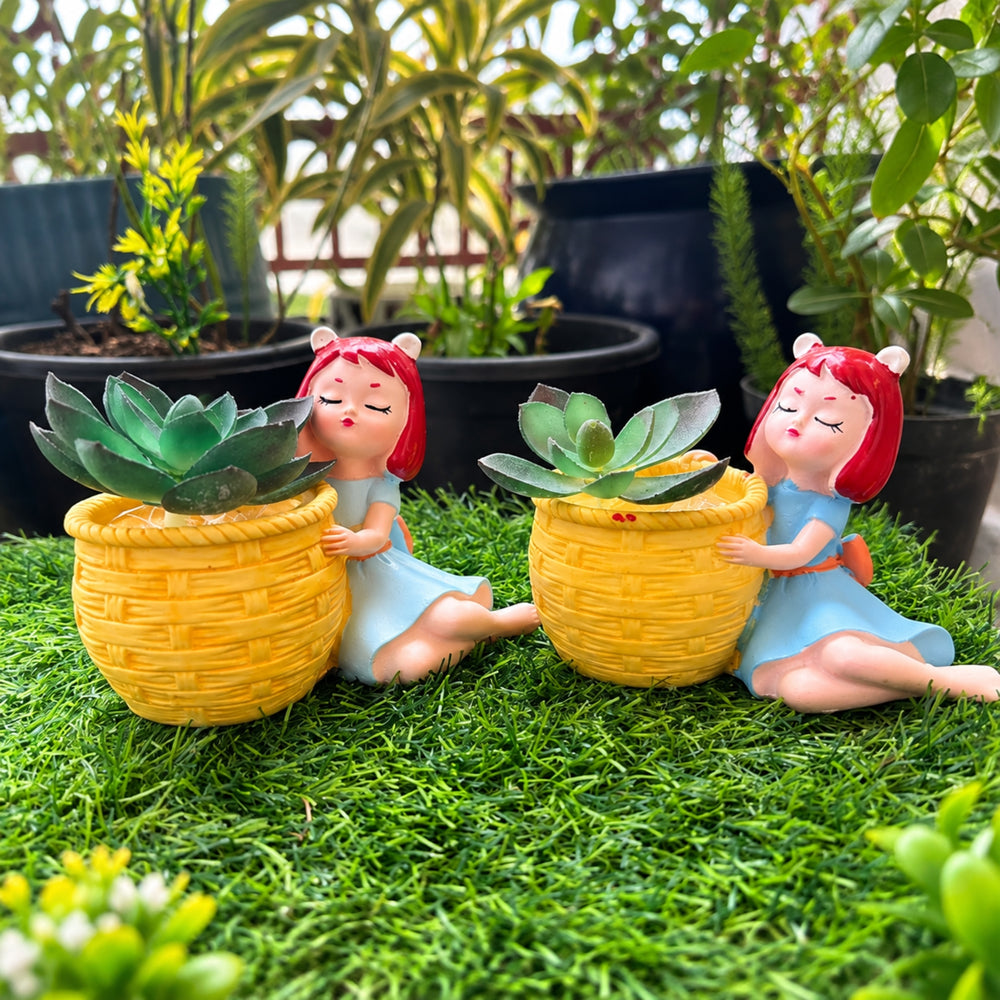 Dreamy Girl Succulent Planter – Set of 2 - Material- Resin