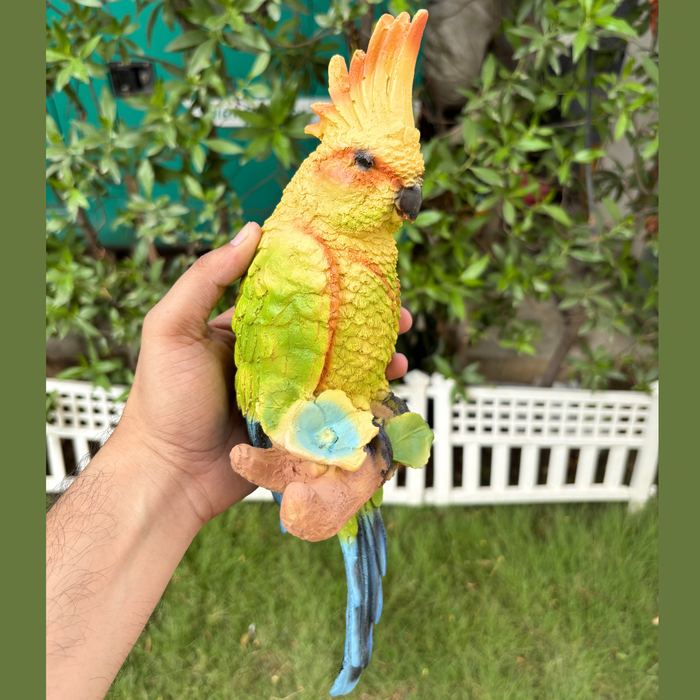 Hanging Green Parrot ( Set of 2 ) Garden Figurine