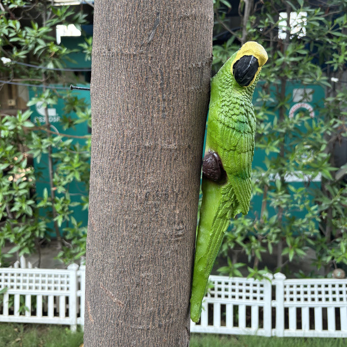 Hanging Green Parrot Garden Figurine