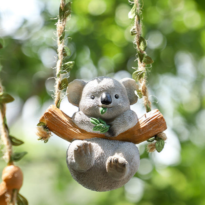 Koala Hanging Swing  Figurine for Fairy Garden, Home Decor & Miniature Garden Accessories