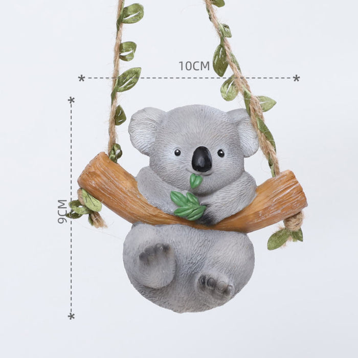 Koala Hanging Swing  Figurine for Fairy Garden, Home Decor & Miniature Garden Accessories