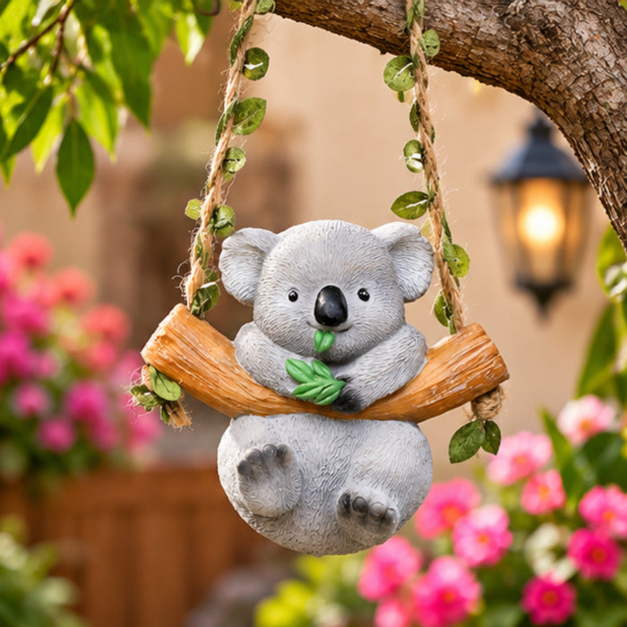 Koala Hanging Swing  Figurine for Fairy Garden, Home Decor & Miniature Garden Accessories
