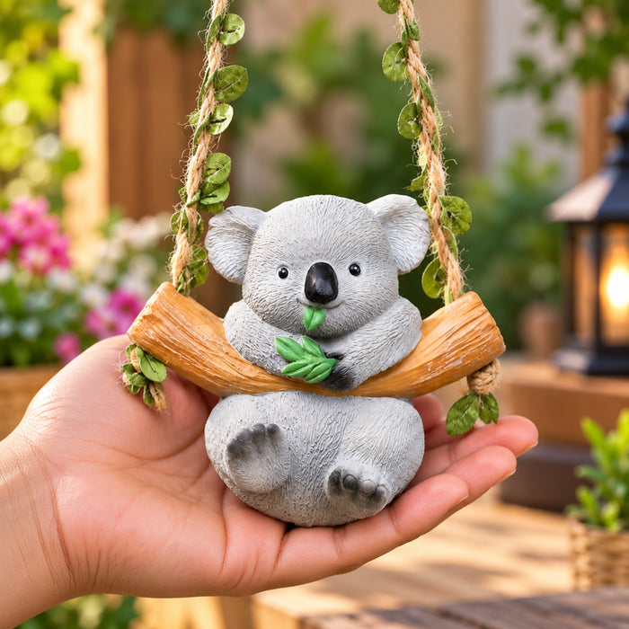 Koala Hanging Swing  Figurine for Fairy Garden, Home Decor & Miniature Garden Accessories