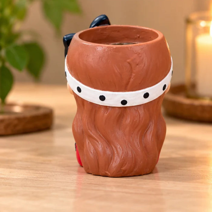 4-Inch Cute Girl Face Polyresin Planter for Succulent Pots(Red and White, Plant Not Included)