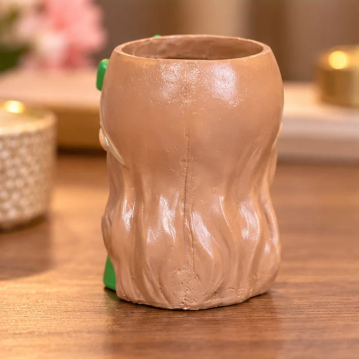 Cute Girl Face Planter for Succulents – 4-Inch Resin Flower Pot(Green Dress, Plant Not Included)