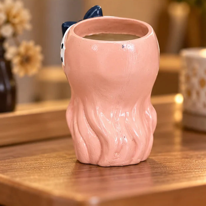 Cute Girl Face Planter with Bow Headband – 4-Inch Resin Succulent Pot & Decorative Flower Pot for Indoor Plants (Plant Not Included)