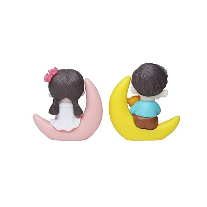 Dolls on The Moon Cute Couple Garden Miniature (Pink & Yellow) 2 Pc/Set