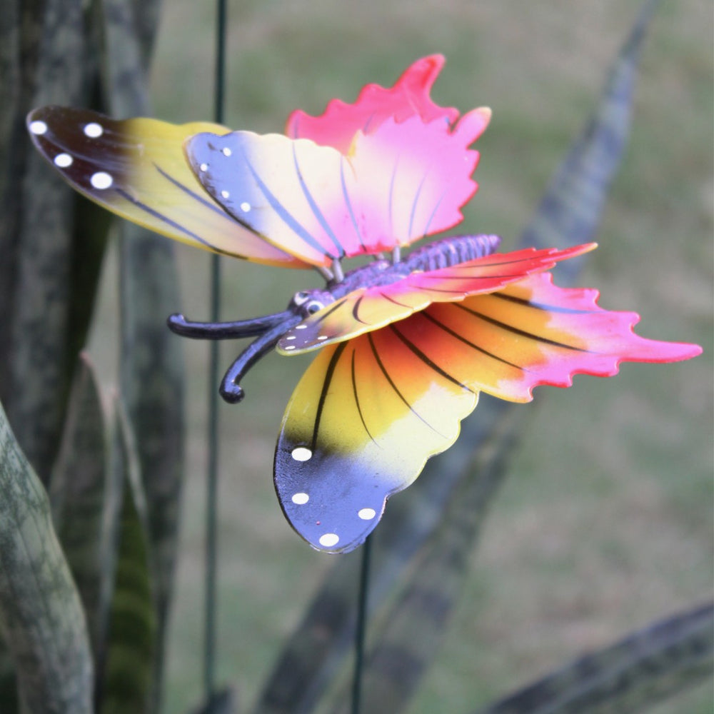 Colorful Butterfly Garden Stakes for Potted Plants & Outdoor Decor (Set of 4) – Multicolor Weather-Resistant Sticks