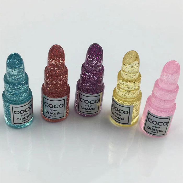 Wonderland Miniature Sparkling Cosmetic Collection - 5 Pcs Charm Set| Miniature for Craft supplies, Doll House accessories