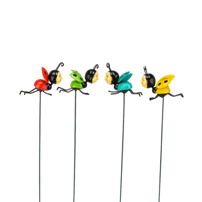 Ladybug Garden Stakes – Set of 2 or Set of 4