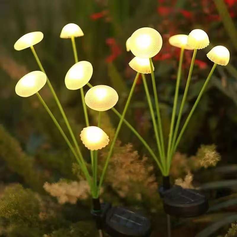 Solar Swaying Mushroom Garden Lights – 4 Pack