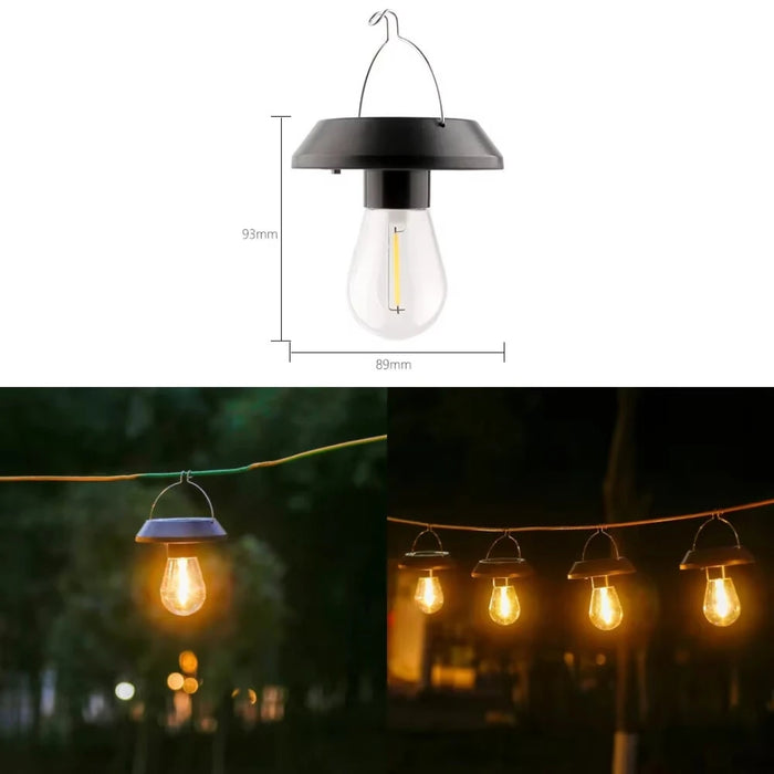 Portable Solar Hanging LED Bulbs with Integrated Hooks (Set of 3) – Outdoor & Garden Decor Lighting