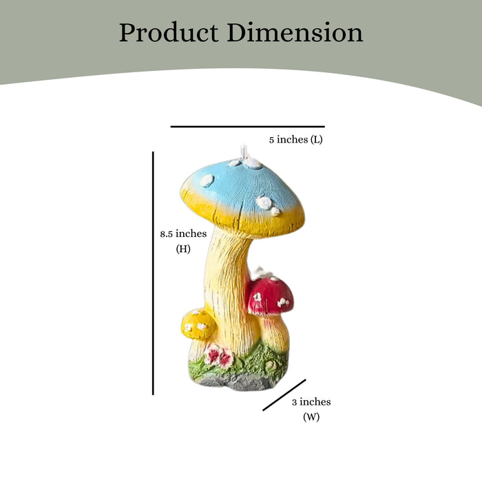 Hand-Painted Resin Blue Mushroom Figurine