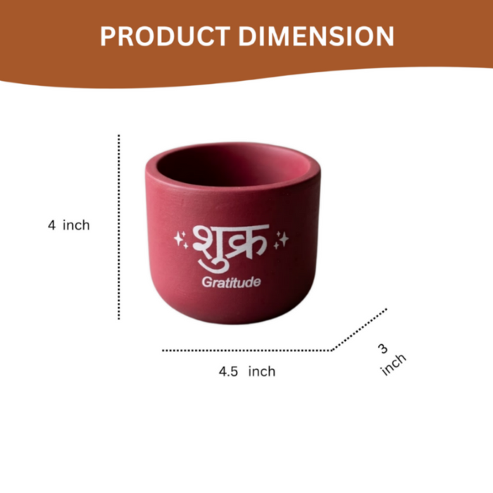 Handmade Terracotta Planter Pot with "Shukr" (Gratitude) –