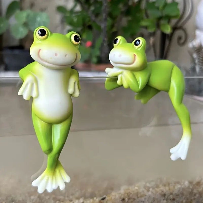 set of 2Hanging Frog Figurine Set, Pot Hugger