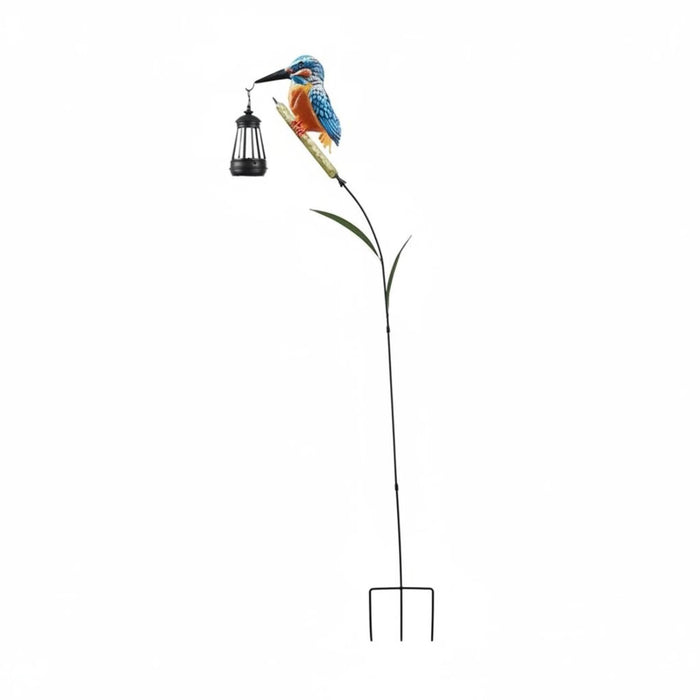 Kingfisher Garden Stick with Solar Lantern – Decorative Outdoor Garden Light